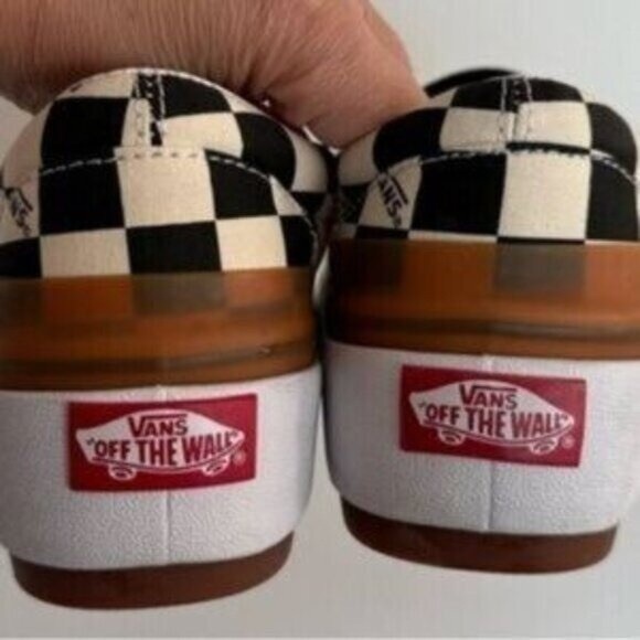 Vans Black and White Checkerboard Platform Sneakers - Picture 4 of 5